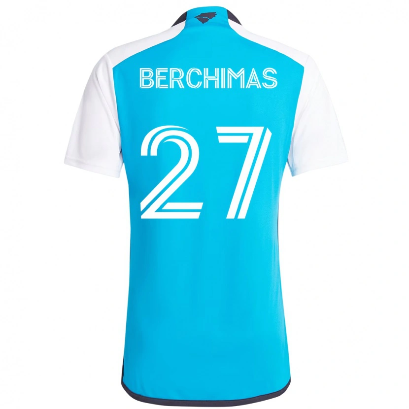 Danxen Kinder Nimfasha Berchimas #27 Himmelblau Weiß Heimtrikot Trikot 2025/26 T-Shirt