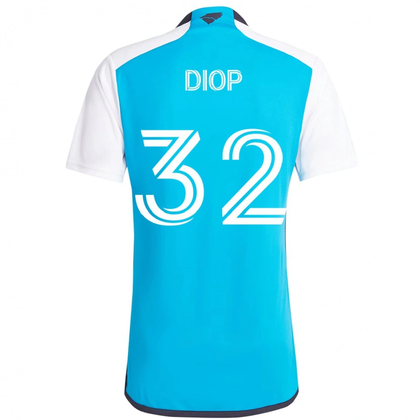 Danxen Kinder Hamady Diop #32 Himmelblau Weiß Heimtrikot Trikot 2025/26 T-Shirt