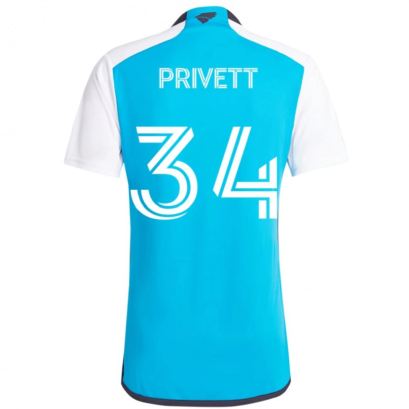 Danxen Kinder Andrew Privett #34 Himmelblau Weiß Heimtrikot Trikot 2025/26 T-Shirt