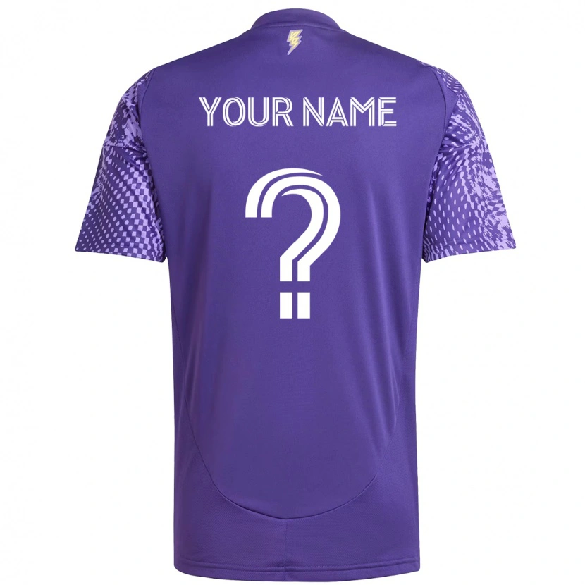 Danxen Kinder Ihren Namen #0 Lila Weiß Heimtrikot Trikot 2025/26 T-Shirt