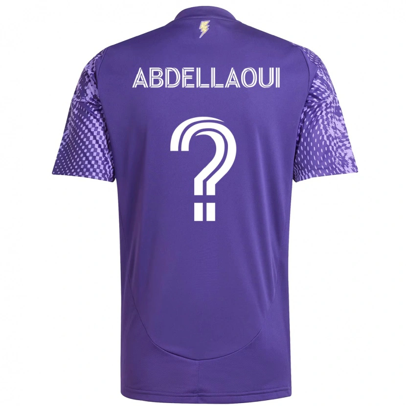 Danxen Kinder Noham Abdellaoui #0 Lila Weiß Heimtrikot Trikot 2025/26 T-Shirt