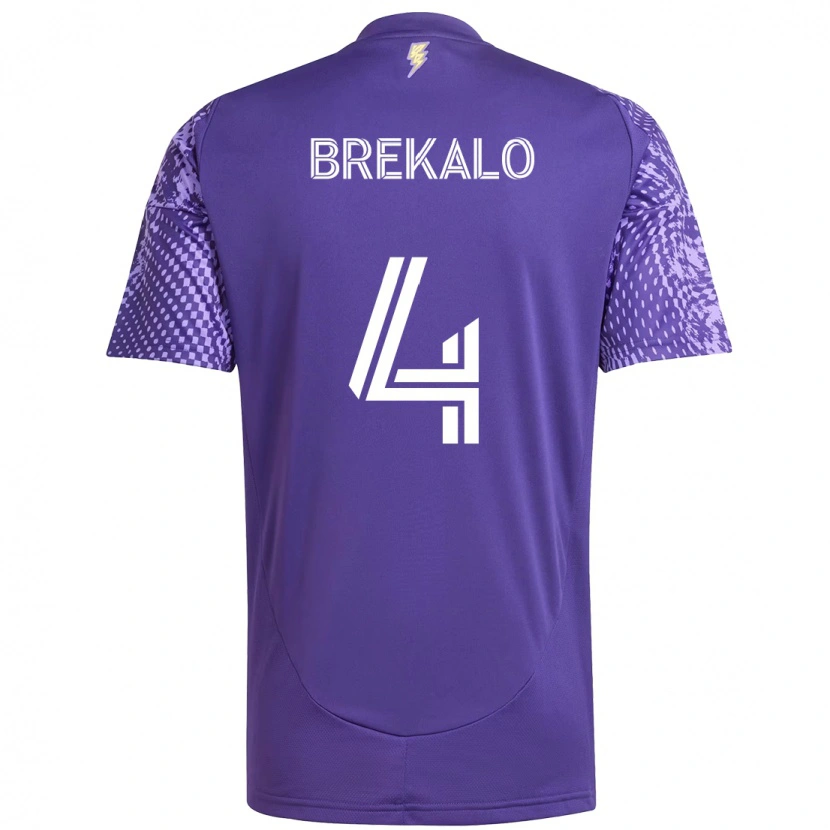 Danxen Kinder David Brekalo #4 Lila Weiß Heimtrikot Trikot 2025/26 T-Shirt