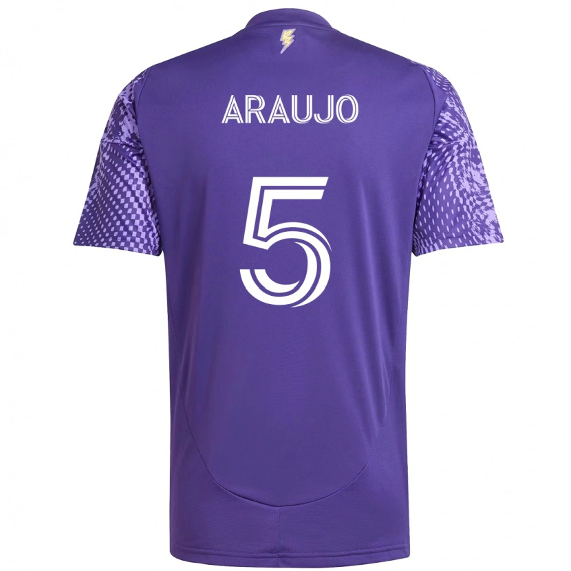 Danxen Kinder César Araújo #5 Lila Weiß Heimtrikot Trikot 2025/26 T-Shirt