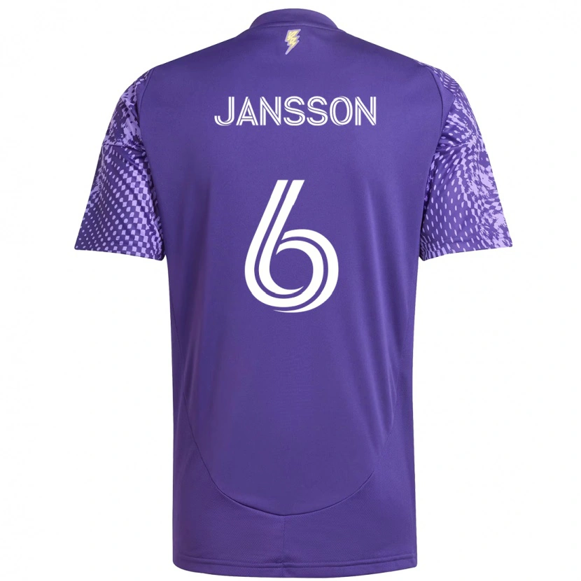 Danxen Kinder Robin Jansson #6 Lila Weiß Heimtrikot Trikot 2025/26 T-Shirt
