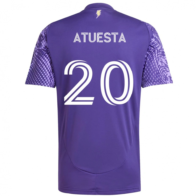 Danxen Kinder Eduard Atuesta #20 Lila Weiß Heimtrikot Trikot 2025/26 T-Shirt