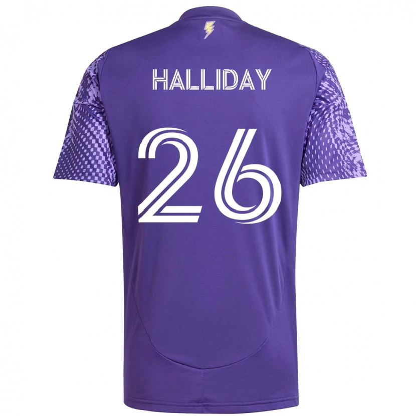 Danxen Kinder Michael Halliday #26 Lila Weiß Heimtrikot Trikot 2025/26 T-Shirt