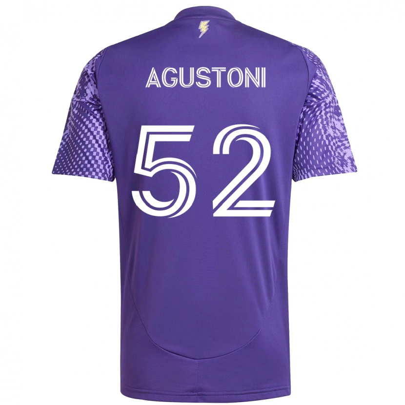 Danxen Kinder Gonzalo Agustoni #52 Lila Weiß Heimtrikot Trikot 2025/26 T-Shirt