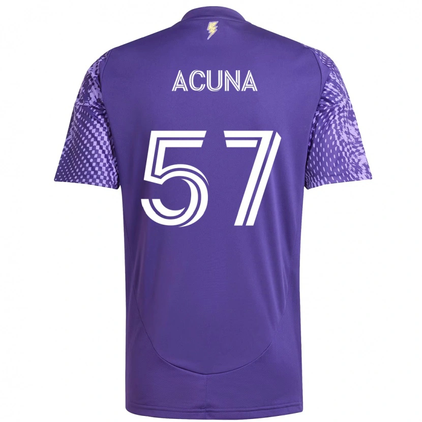 Danxen Kinder Cristofer Acuña #57 Lila Weiß Heimtrikot Trikot 2025/26 T-Shirt