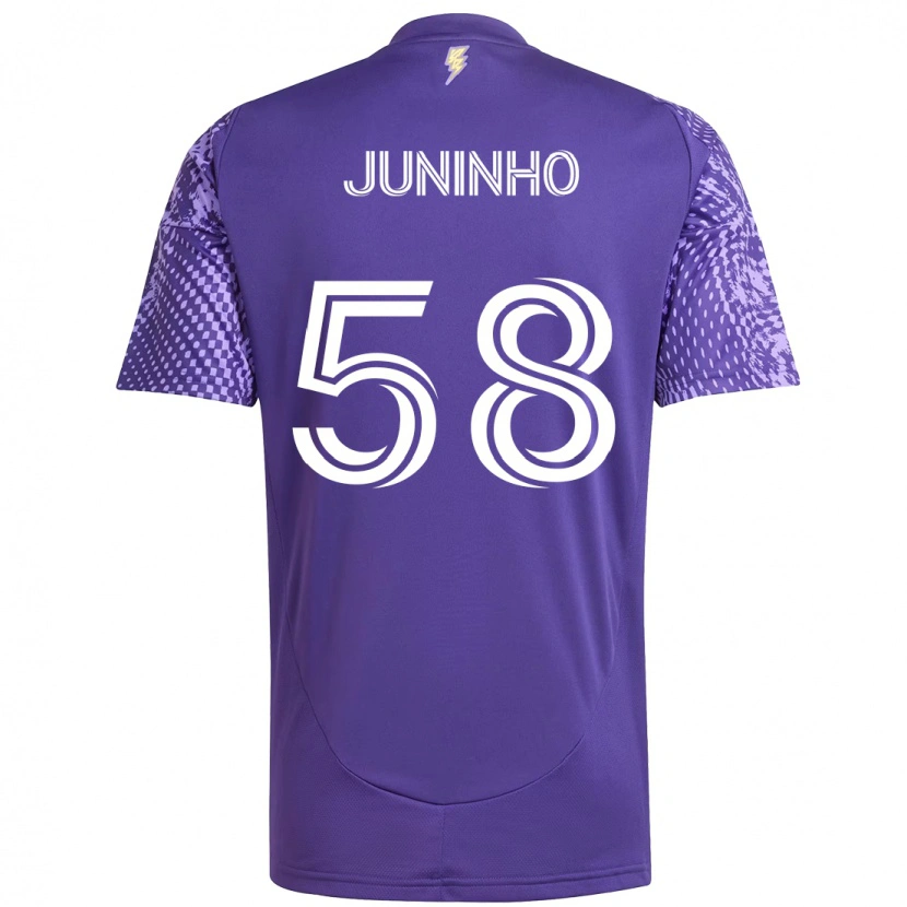 Danxen Kinder Juninho #58 Lila Weiß Heimtrikot Trikot 2025/26 T-Shirt