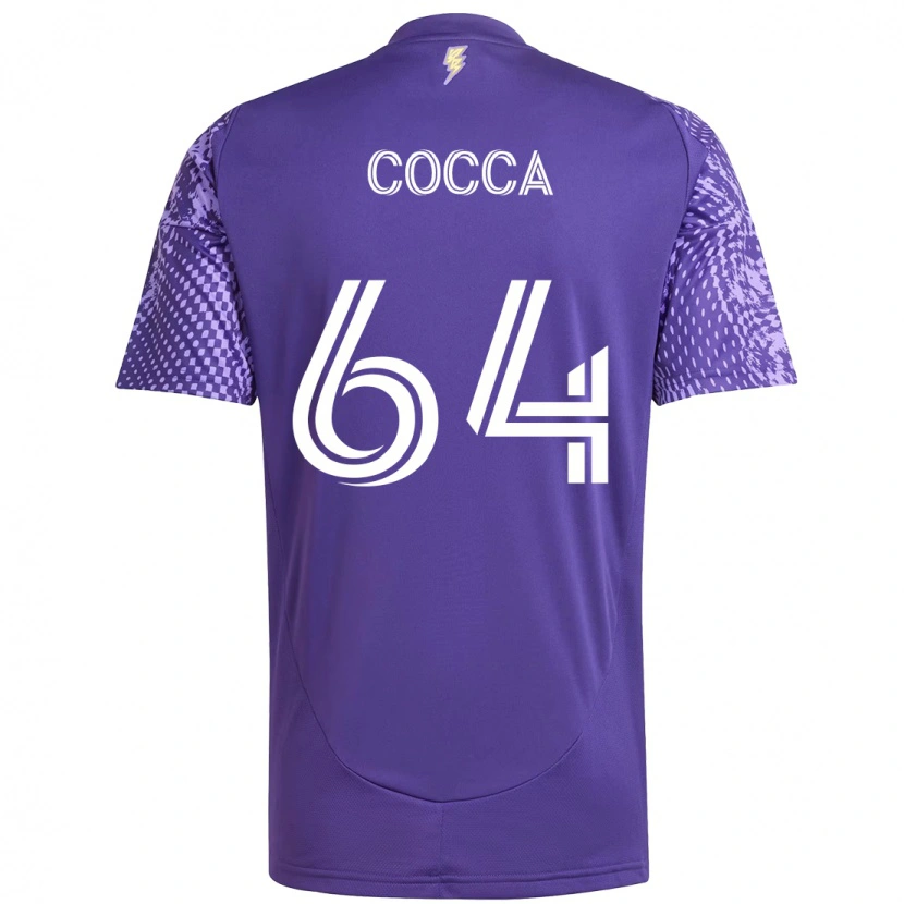 Danxen Kinder Manuel Cocca #64 Lila Weiß Heimtrikot Trikot 2025/26 T-Shirt