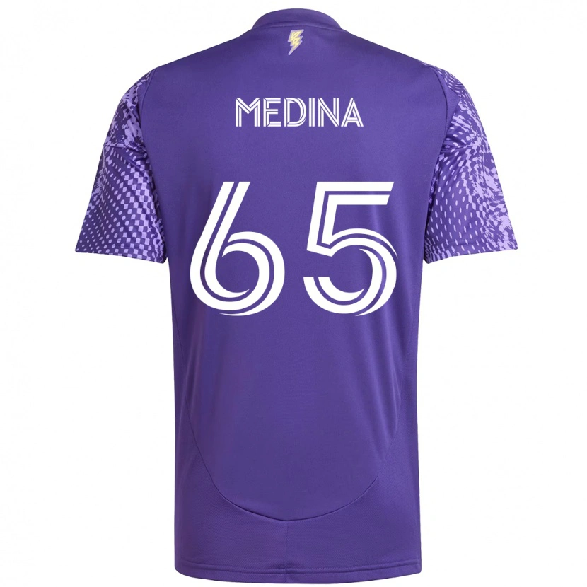 Danxen Kinder Cristian Medina #65 Lila Weiß Heimtrikot Trikot 2025/26 T-Shirt