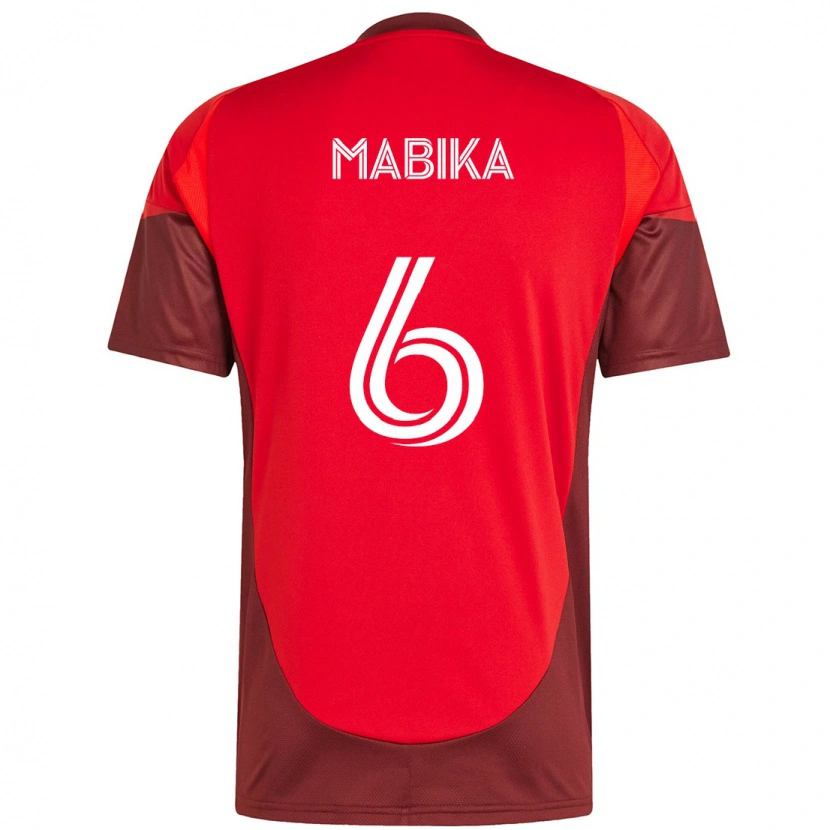 Danxen Kinder Aimé Mabika #6 Rot Weiß Heimtrikot Trikot 2025/26 T-Shirt