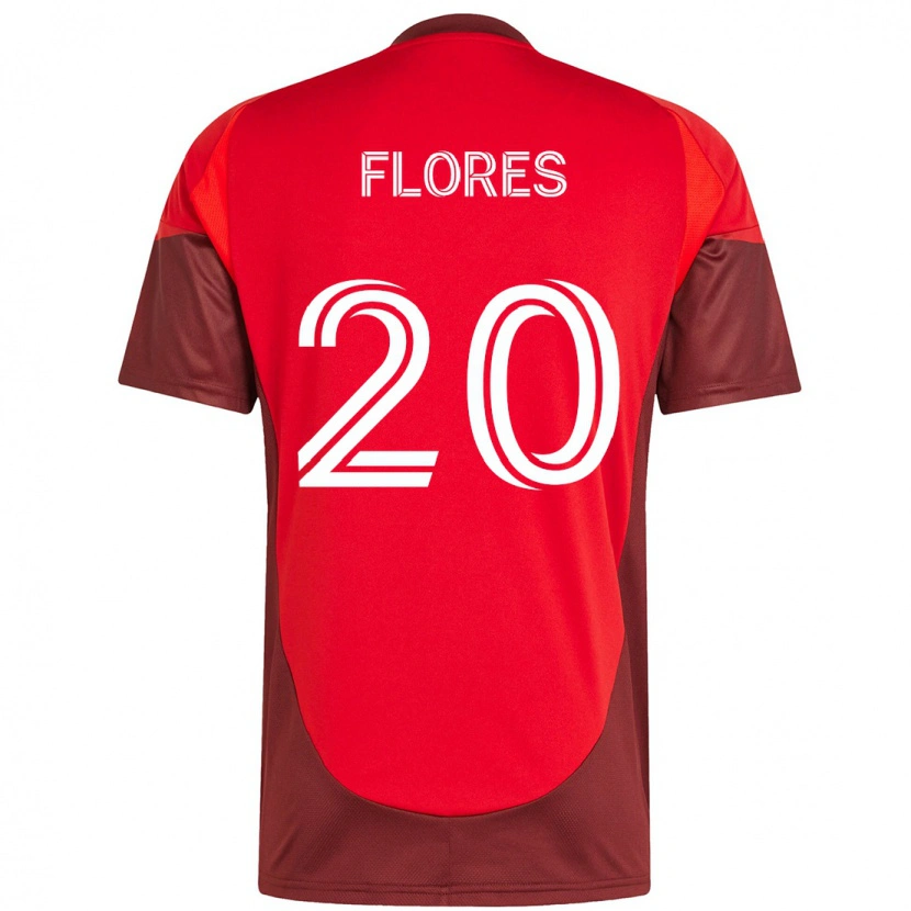 Danxen Kinder Deybi Flores #20 Rot Weiß Heimtrikot Trikot 2025/26 T-Shirt