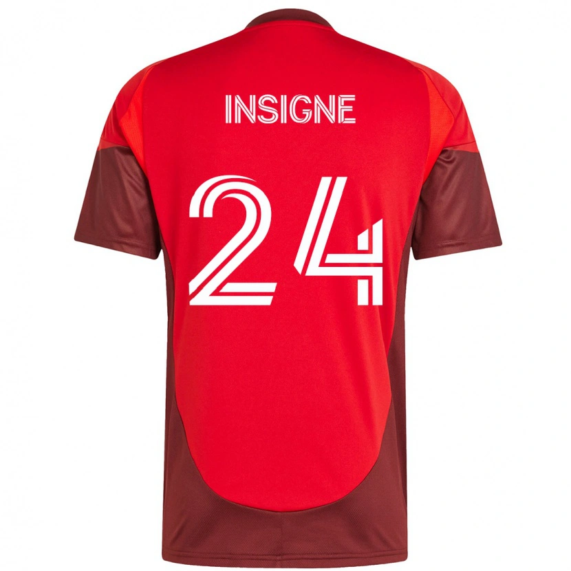 Danxen Kinder Lorenzo Insigne #24 Rot Weiß Heimtrikot Trikot 2025/26 T-Shirt