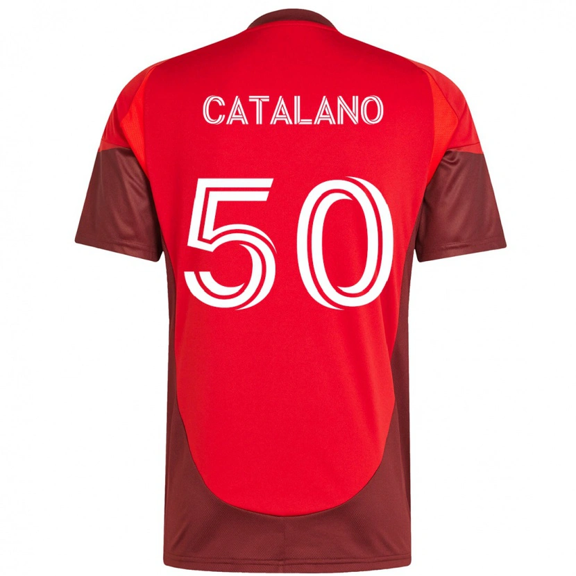 Danxen Kinder Gianluca Catalano #50 Rot Weiß Heimtrikot Trikot 2025/26 T-Shirt