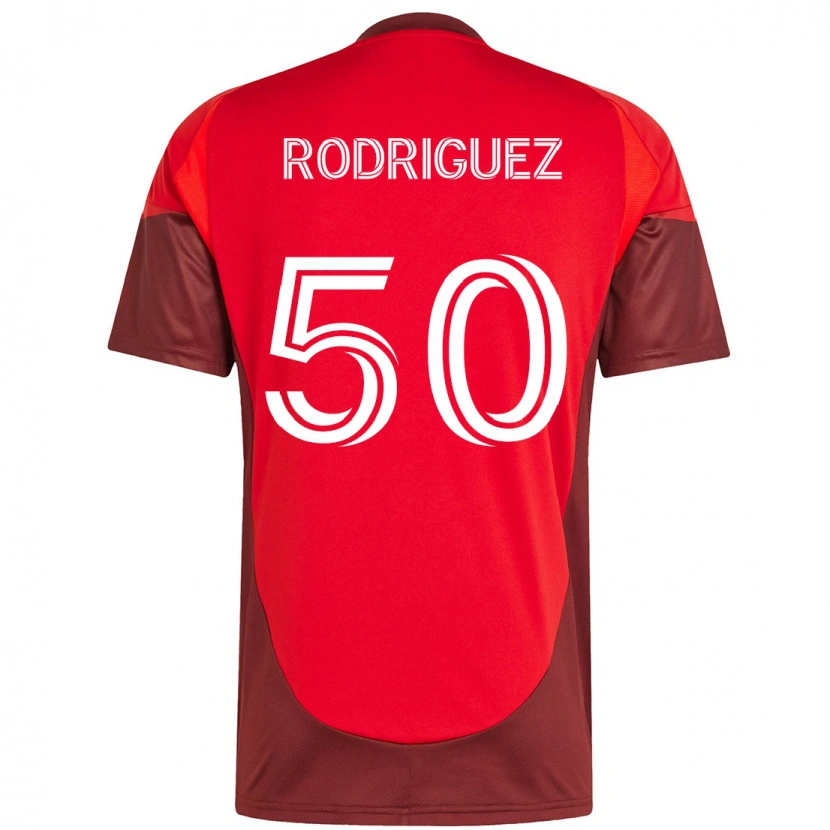 Danxen Kinder Abraham Rodriguez #50 Rot Weiß Heimtrikot Trikot 2025/26 T-Shirt