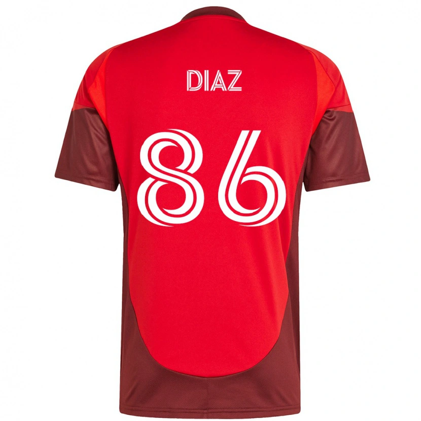Danxen Kinder Alec Díaz #86 Rot Weiß Heimtrikot Trikot 2025/26 T-Shirt
