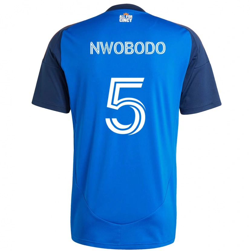 Danxen Kinder Obinna Nwobodo #5 Dunkelblau Orange Heimtrikot Trikot 2025/26 T-Shirt