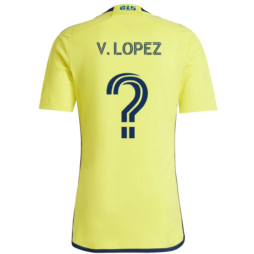 Danxen Kinder Alejandro Velazquez-Lopez #0 Gelb Marineblau Heimtrikot Trikot 2025/26 T-Shirt