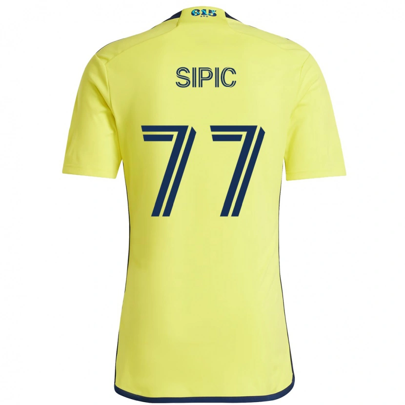Danxen Kinder Adem Sipić #77 Gelb Marineblau Heimtrikot Trikot 2025/26 T-Shirt