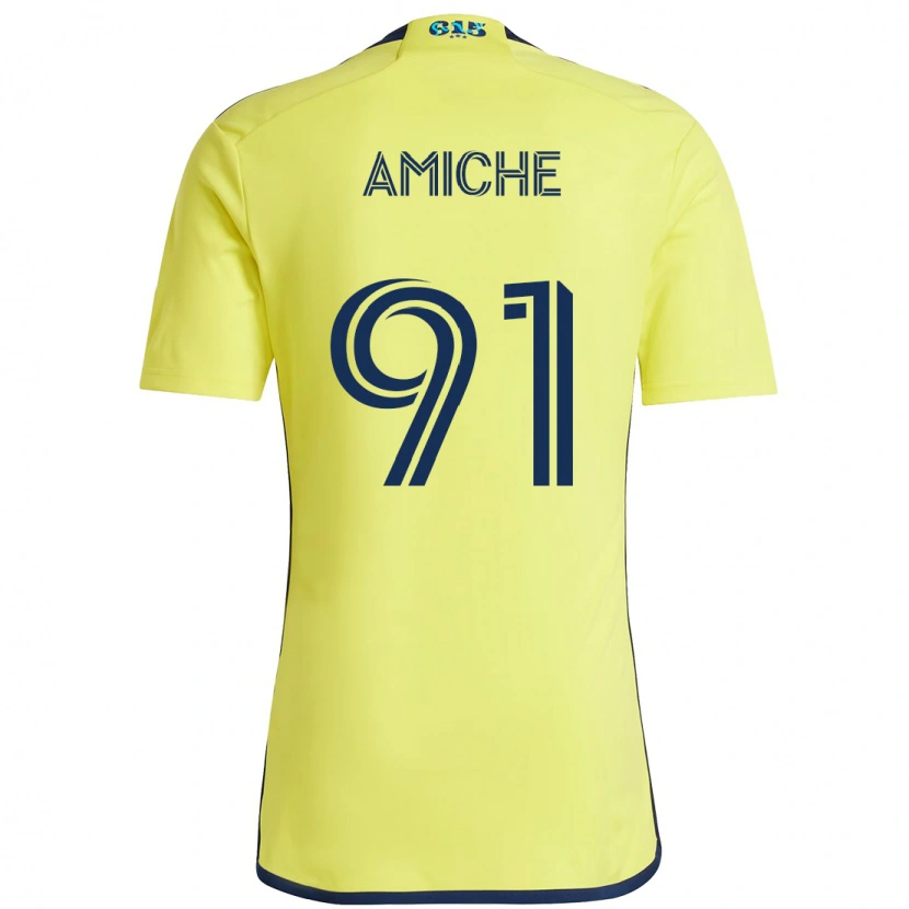 Danxen Kinder Kemy Amiche #91 Gelb Marineblau Heimtrikot Trikot 2025/26 T-Shirt