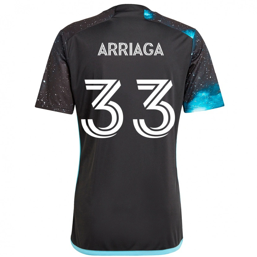 Danxen Kinder Kervin Arriaga #33 Schwarz Blau Heimtrikot Trikot 2025/26 T-Shirt