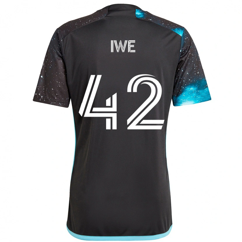Danxen Kinder Emmanuel Iwe #42 Schwarz Blau Heimtrikot Trikot 2025/26 T-Shirt
