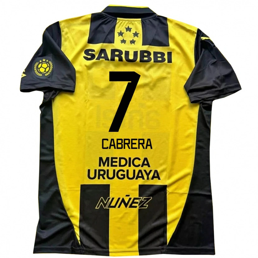 Danxen Kinder Javier Cabrera #7 Gelb Schwarz Heimtrikot Trikot 2025/26 T-Shirt