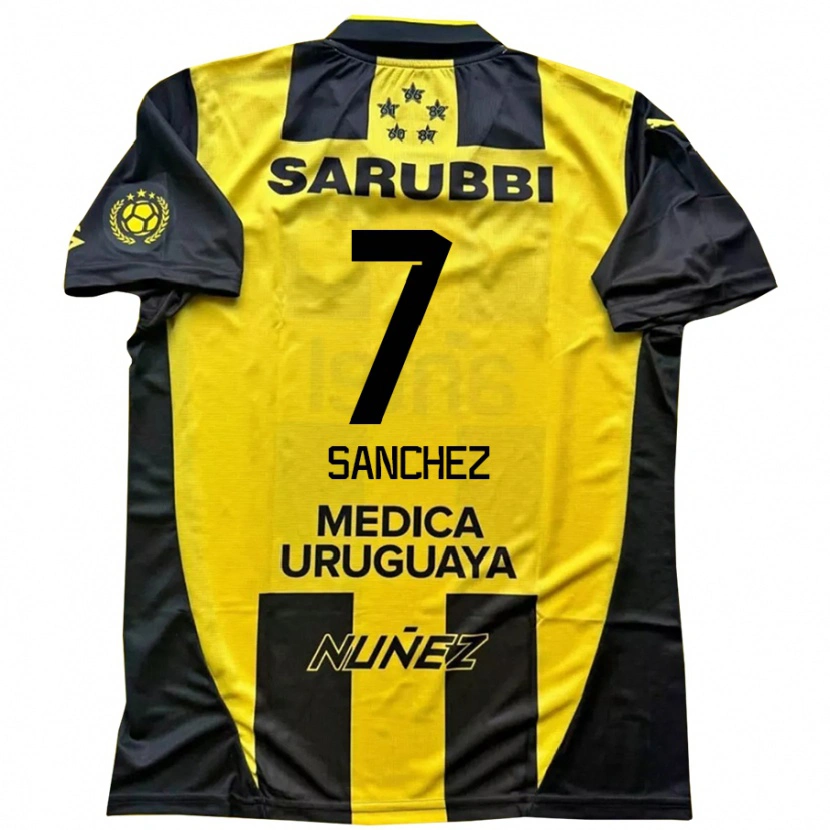 Danxen Kinder Carlos Sánchez #7 Gelb Schwarz Heimtrikot Trikot 2025/26 T-Shirt