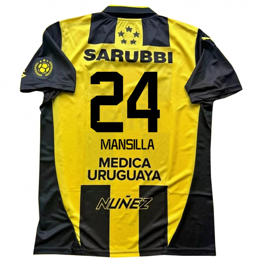 Danxen Kinder Brian Mansilla #24 Gelb Schwarz Heimtrikot Trikot 2025/26 T-Shirt
