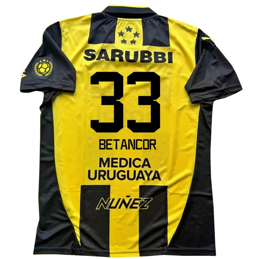 Danxen Kinder Bruno Betancor #33 Gelb Schwarz Heimtrikot Trikot 2025/26 T-Shirt