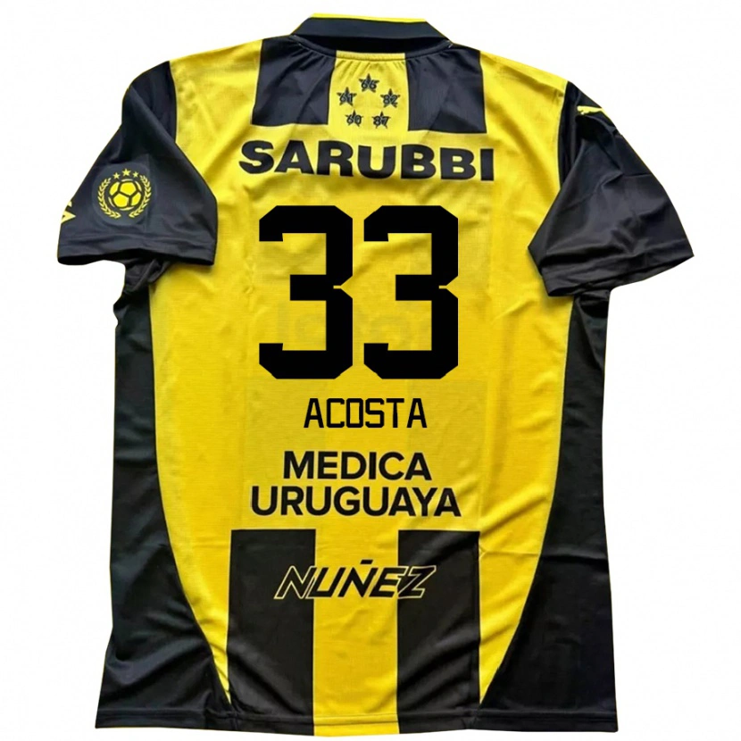 Danxen Kinder Nahuel Acosta #33 Gelb Schwarz Heimtrikot Trikot 2025/26 T-Shirt