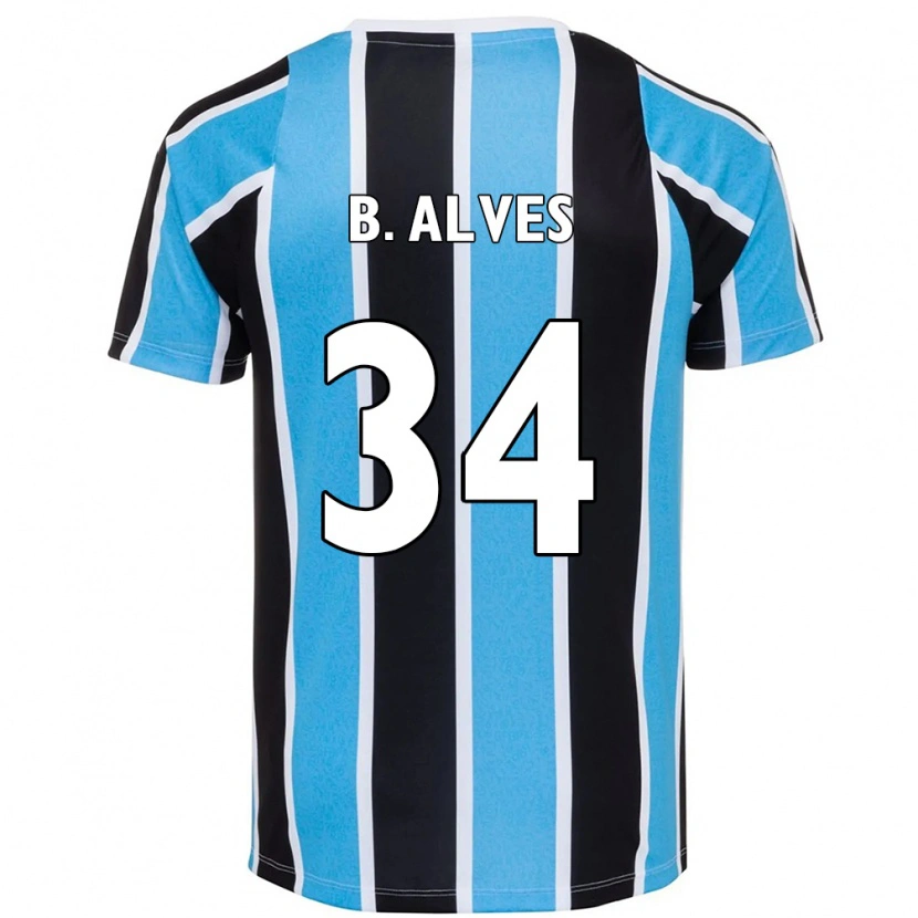 Danxen Kinder Bruno Alves #34 Blau Schwarz Weiß Heimtrikot Trikot 2025/26 T-Shirt