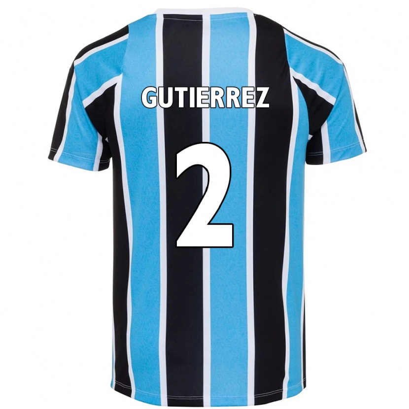 Danxen Kinder Nairelis Gutiérrez #2 Blau Schwarz Weiß Heimtrikot Trikot 2025/26 T-Shirt