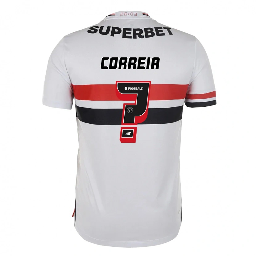 Danxen Kinder Arthur Correia #0 Rot Schwarz Weiß Heimtrikot Trikot 2025/26 T-Shirt