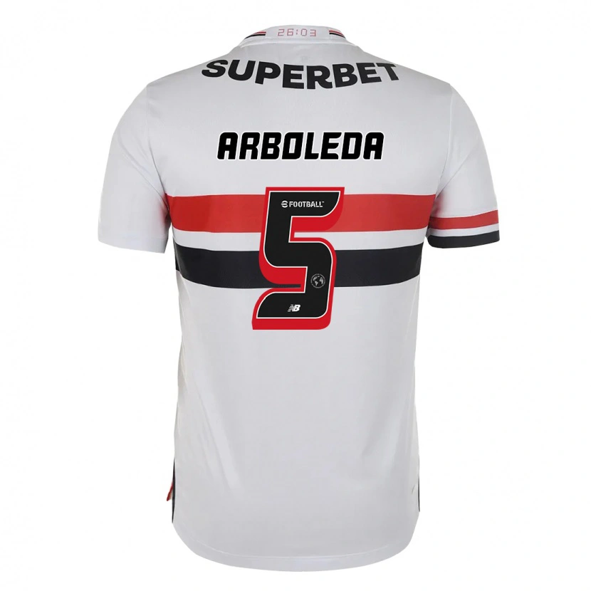 Danxen Kinder Robert Arboleda #5 Rot Schwarz Weiß Heimtrikot Trikot 2025/26 T-Shirt