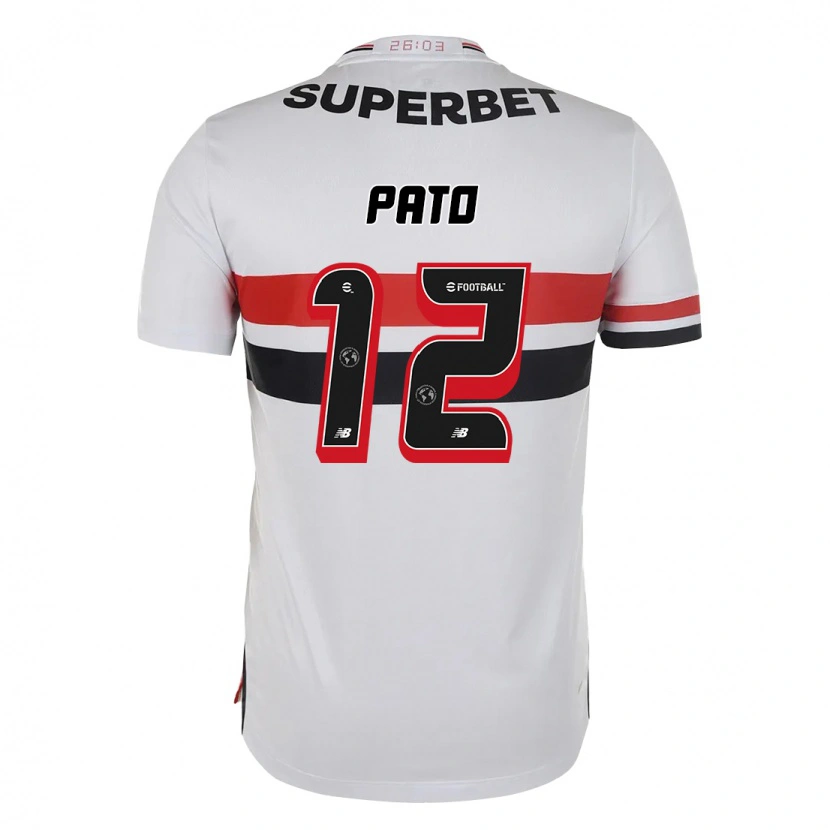 Danxen Kinder Alexandre Pato #12 Rot Schwarz Weiß Heimtrikot Trikot 2025/26 T-Shirt