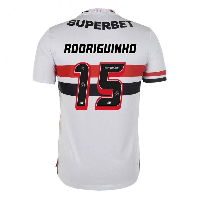 Danxen Kinder Rodriguinho #15 Rot Schwarz Weiß Heimtrikot Trikot 2025/26 T-Shirt