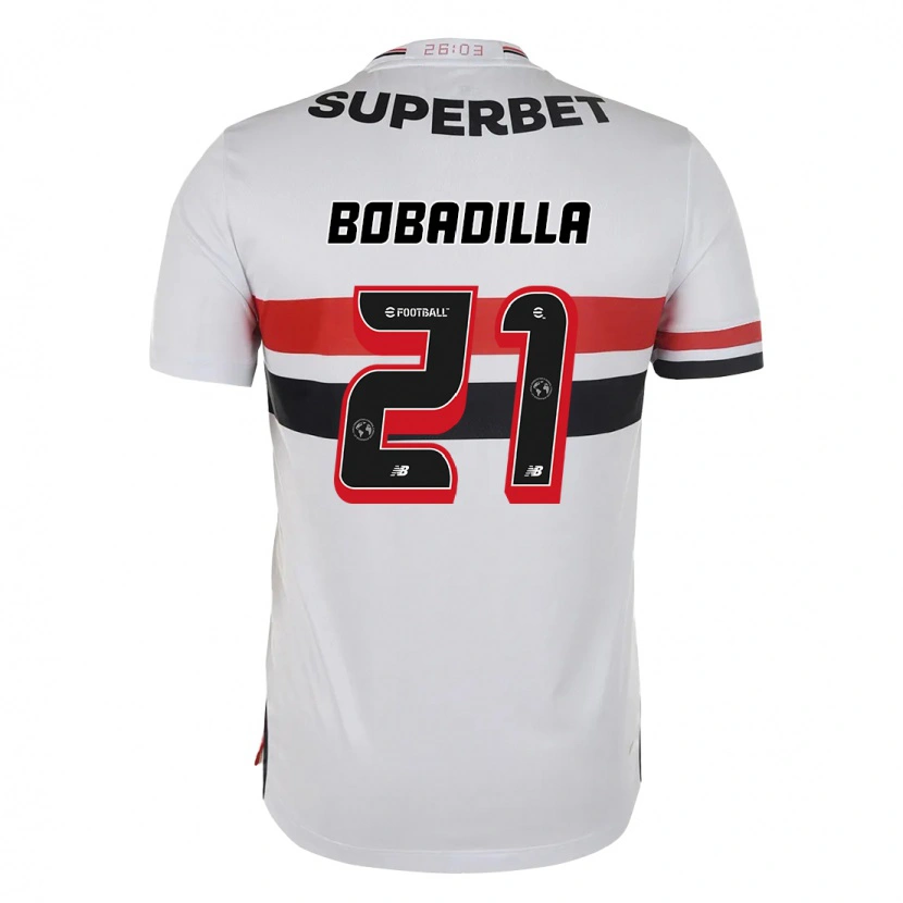 Danxen Kinder Damián Bobadilla #21 Rot Schwarz Weiß Heimtrikot Trikot 2025/26 T-Shirt