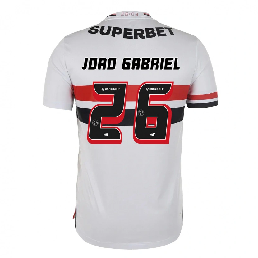 Danxen Kinder João Gabriel #26 Rot Schwarz Weiß Heimtrikot Trikot 2025/26 T-Shirt