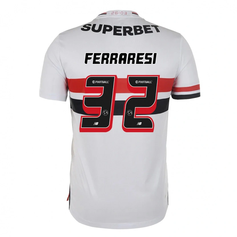 Danxen Kinder Nahuel Ferraresi #32 Rot Schwarz Weiß Heimtrikot Trikot 2025/26 T-Shirt