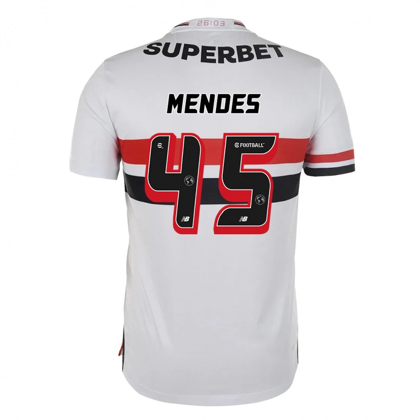 Danxen Kinder Nathan Mendes #45 Rot Schwarz Weiß Heimtrikot Trikot 2025/26 T-Shirt