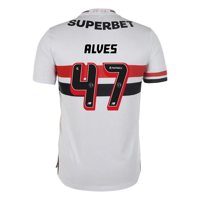 Danxen Kinder Matheus Alves #47 Rot Schwarz Weiß Heimtrikot Trikot 2025/26 T-Shirt