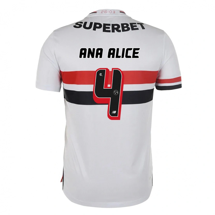 Danxen Kinder Ana Alice Luciano Da Silva #4 Rot Schwarz Weiß Heimtrikot Trikot 2025/26 T-Shirt