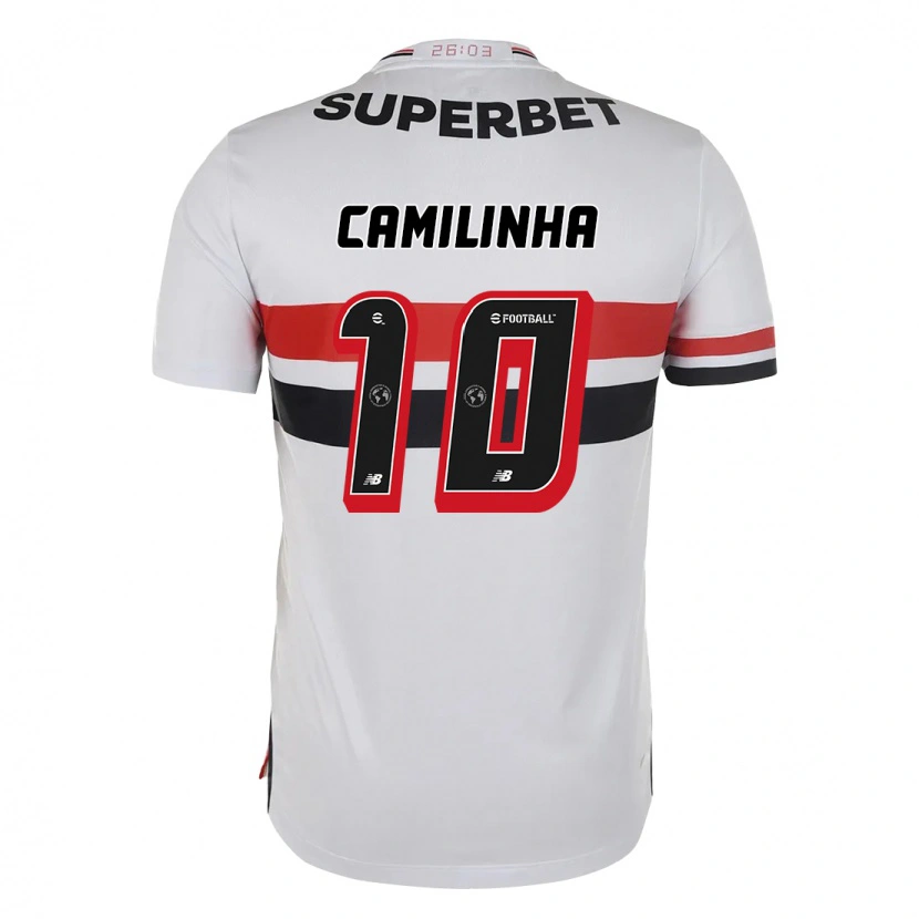 Danxen Kinder Camilinha #10 Rot Schwarz Weiß Heimtrikot Trikot 2025/26 T-Shirt