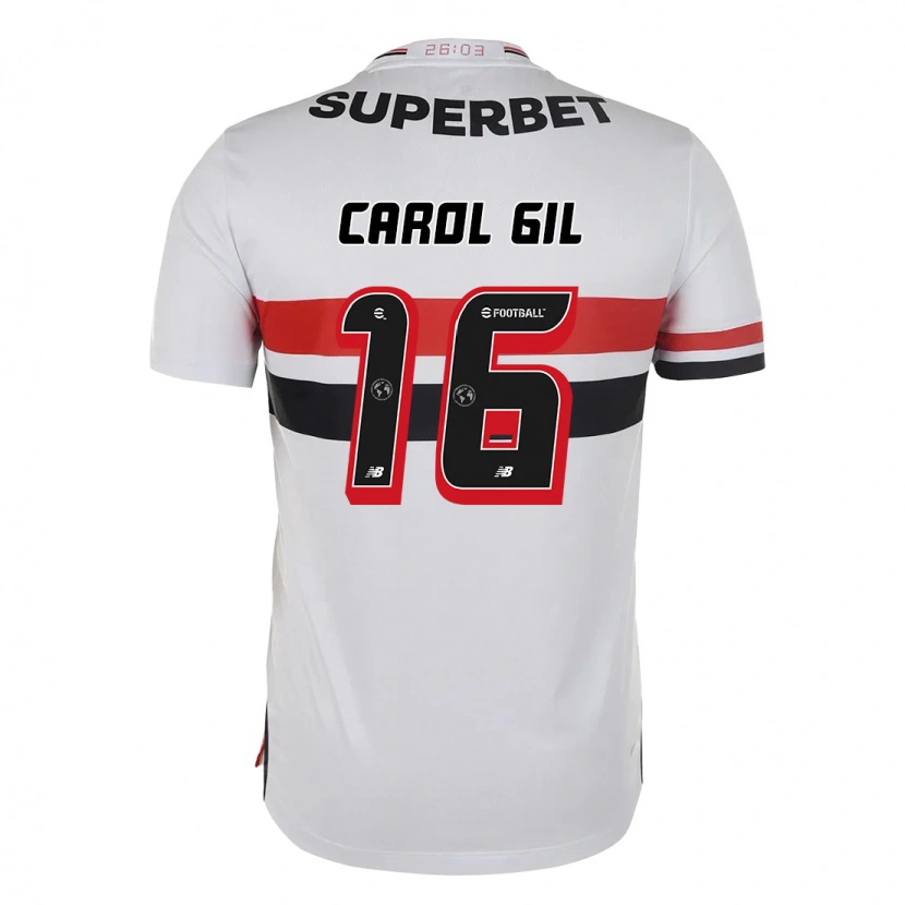 Danxen Kinder Carol Gil #16 Rot Schwarz Weiß Heimtrikot Trikot 2025/26 T-Shirt