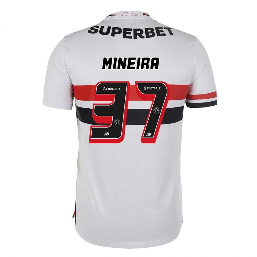 Danxen Kinder Rafa Mineira #37 Rot Schwarz Weiß Heimtrikot Trikot 2025/26 T-Shirt