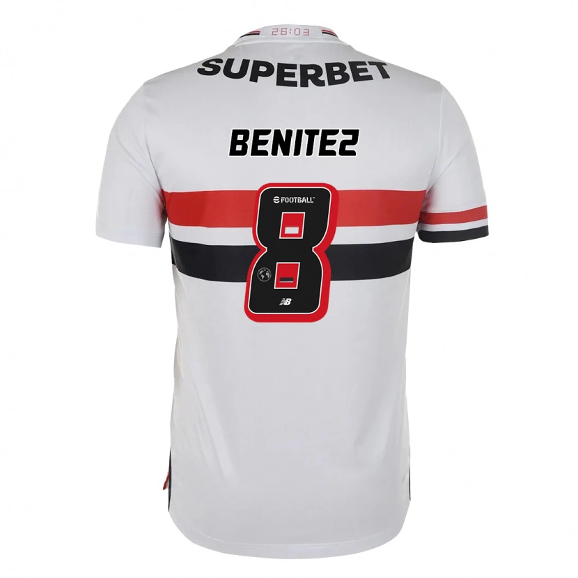 Danxen Kinder Martin Benitez #8 Rot Schwarz Weiß Heimtrikot Trikot 2025/26 T-Shirt
