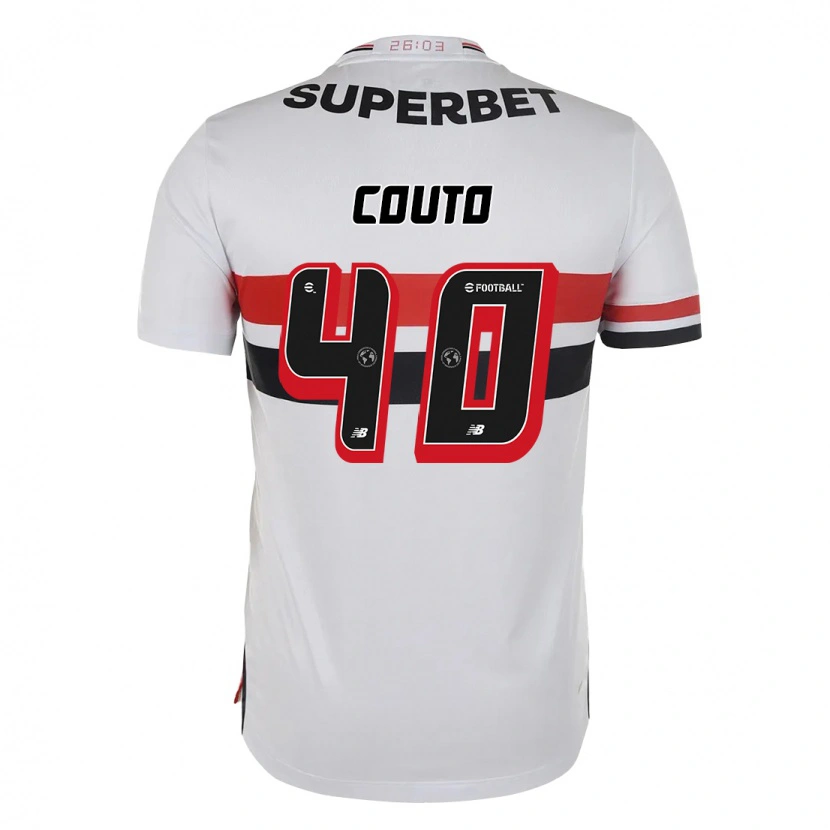 Danxen Kinder Thiago Couto #40 Rot Schwarz Weiß Heimtrikot Trikot 2025/26 T-Shirt