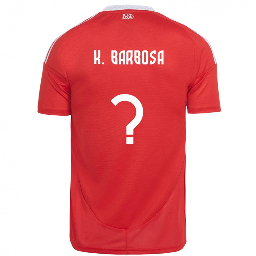 Danxen Kinder Kauã Barbosa #0 Rot Weiß Heimtrikot Trikot 2025/26 T-Shirt